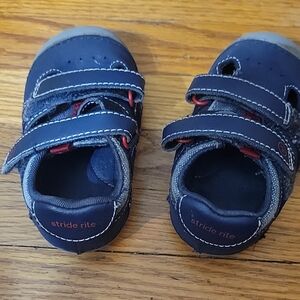 Stride Rite Blue and Red Sneakers with Adjustable Straps